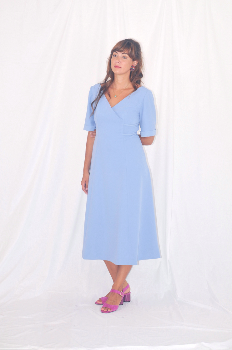 Robe cache-cœur midi – Caroline